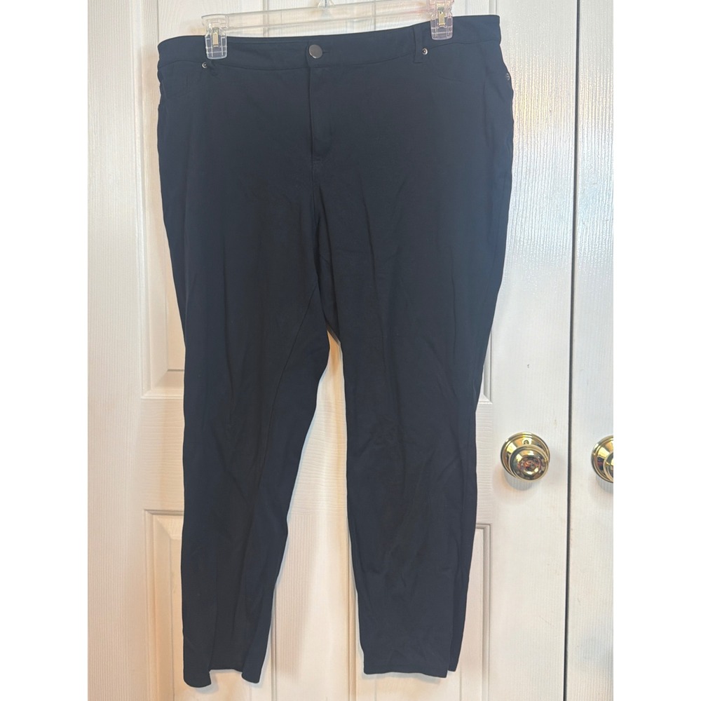 Est. 1946 Black Pull On Stretch Pants Womens 18W Tapered Leg